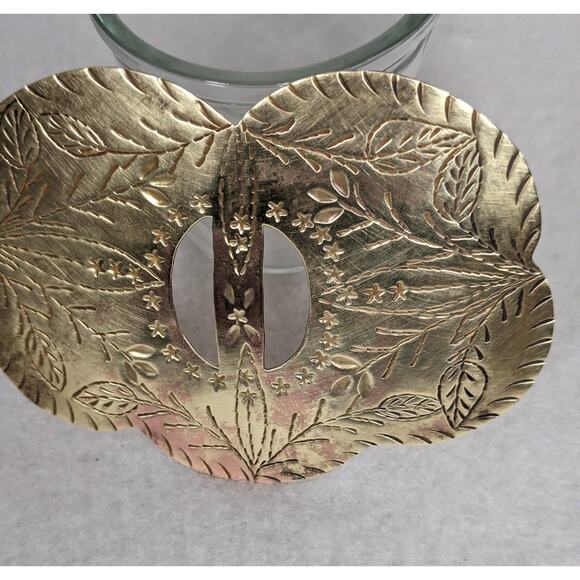 Handmade brass/copper belt buckle Artisan very old 11/4' belt allow5"x3 3/4" - Picture 3 of 9